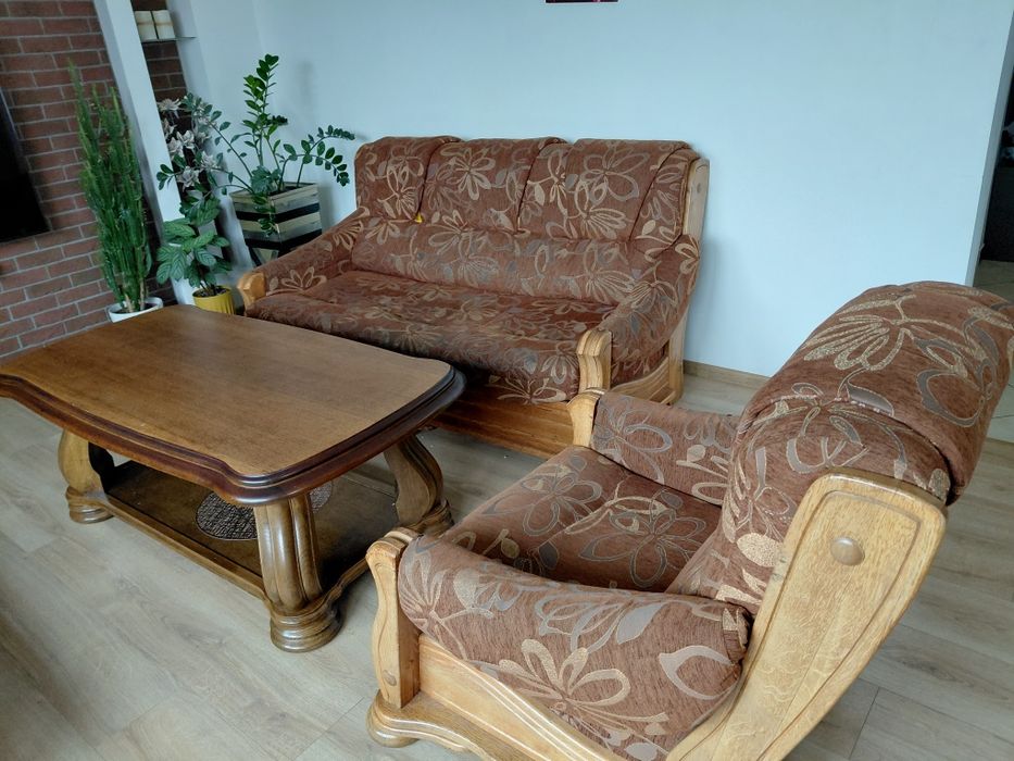 Dębowy komplet wypoczynkowy