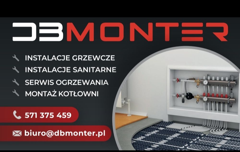 Montaż kotłów gazowych/pelletowych/pomp ciepła/instalacje  ogrzewania