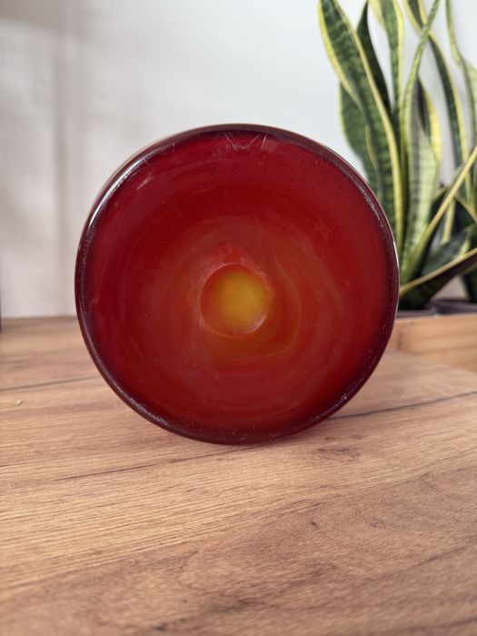 Butla gnieciona wazon szkło antico Zbigniew Horbowy Huta Sudety