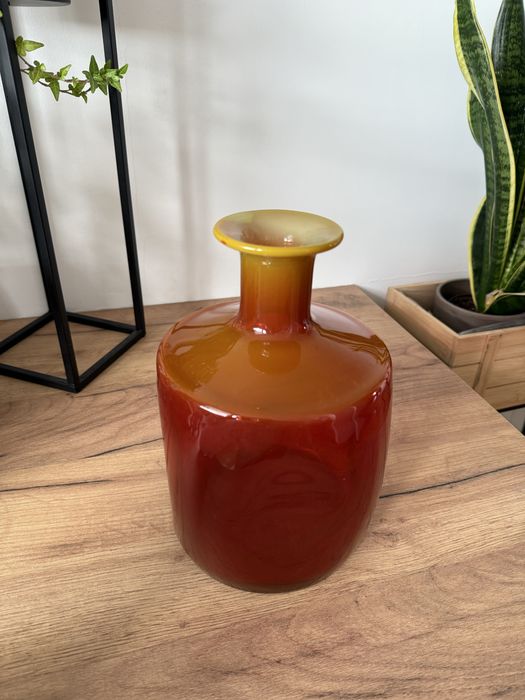 Butla gnieciona wazon szkło antico Zbigniew Horbowy Huta Sudety