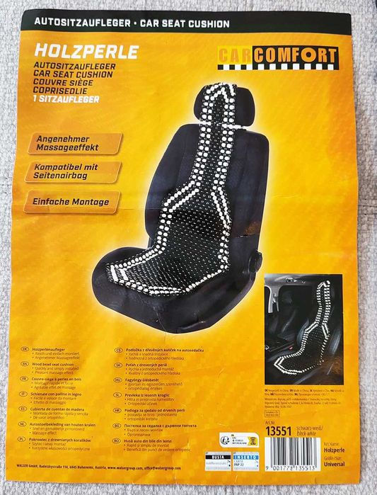 CarComfort Capa de assento de contas de madeira