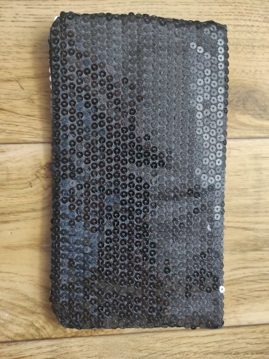 Torebka kopertówka cekiny czarna mała do reki