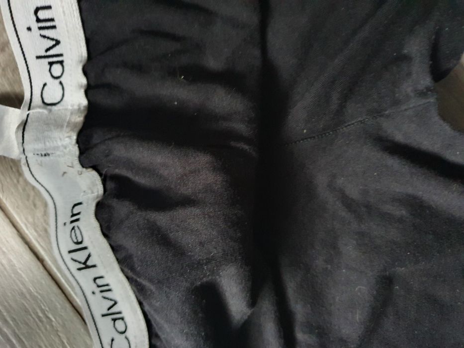 Czarne legginsy z białym paskiem XS/S