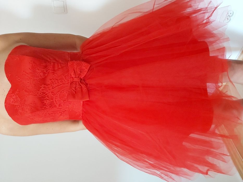 sukienka czerwona s/m