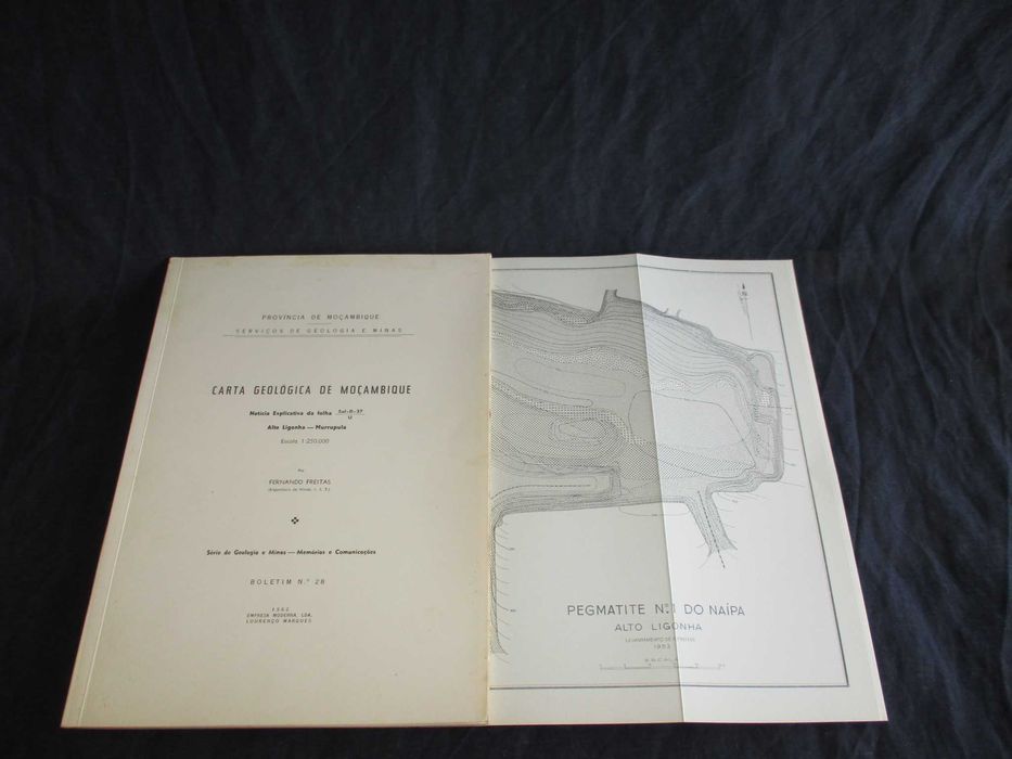 Livro Carta Geológica de Moçambique Alto Ligonha Murrupula 1962
