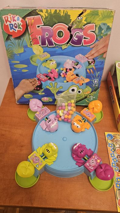 Zestaw 3 gier dla dzieci - Hop Hop Żabki, Frogs oraz 4 Ule