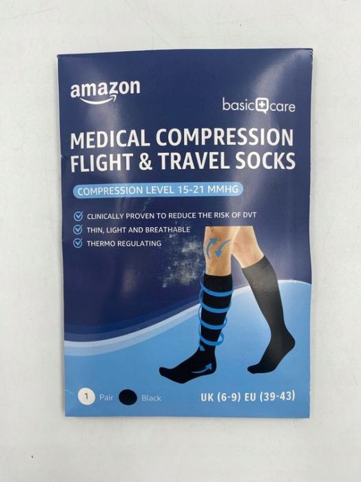 medyczne skarpety uciskowe amazon basic care do lotów i podróży