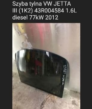 Szyba tylna VW Jetta 2012 r