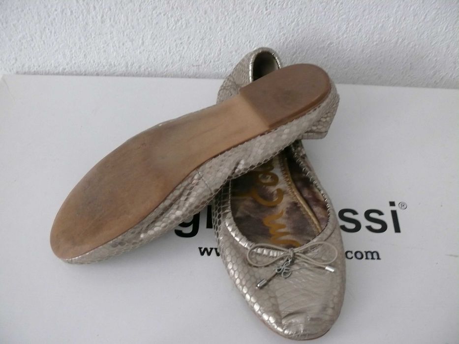 Baleriny złote firmy "Sam Edelman" skóra 100% roz. mała 40