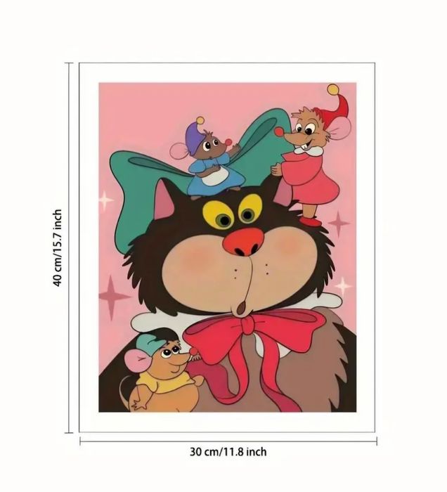 Набор для алмазной мозаики. Золушка, кот Люцифер