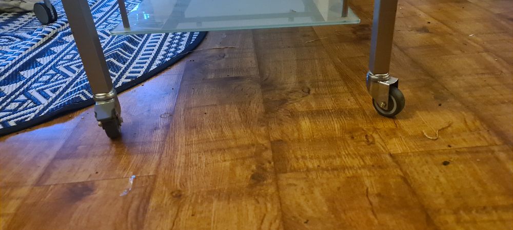 Stół włoski szklany podwójny na kółkach firmy Calligaris