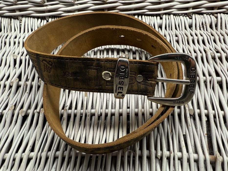 Pasek Skórzany Brązowy Vintage Diesel Super Dairek Made in Spain