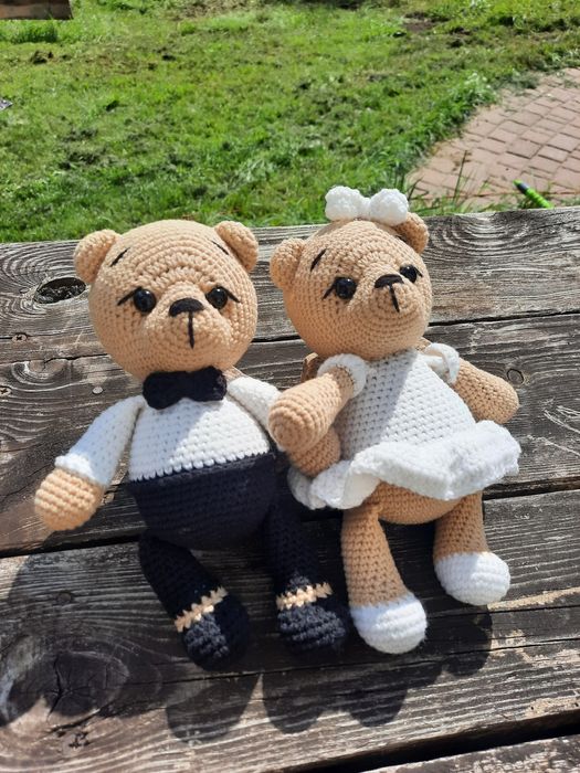 Misie ślubne pluszowe prezent ślub wesele handmade