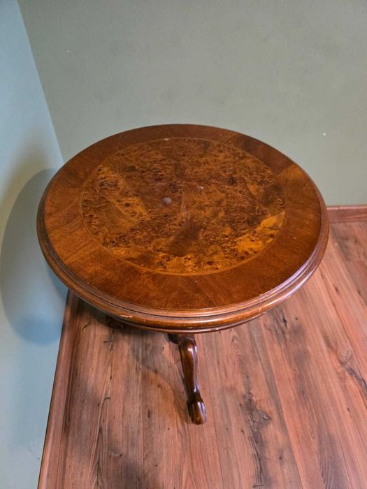 Okrągły stolik fornirowany, intarsja #16 Stylowy Węgrów