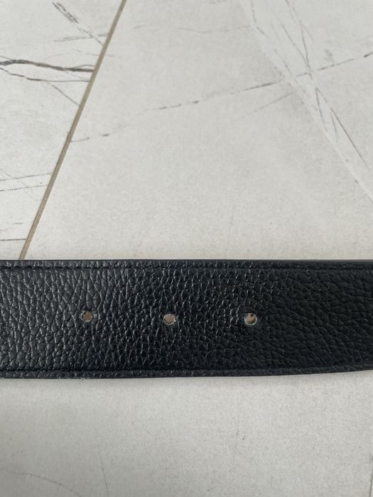 Skórzany pasek dwustronny klamra H  modny