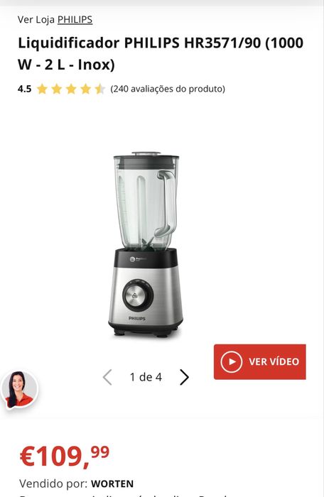 Liquidificador blender PHILIPS HR3571/90