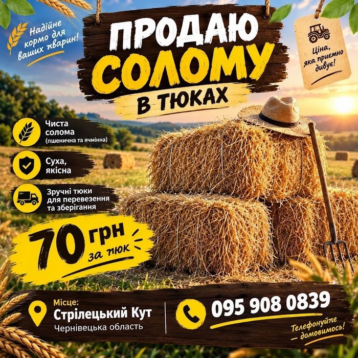 Тюки соломи для вашого господарства