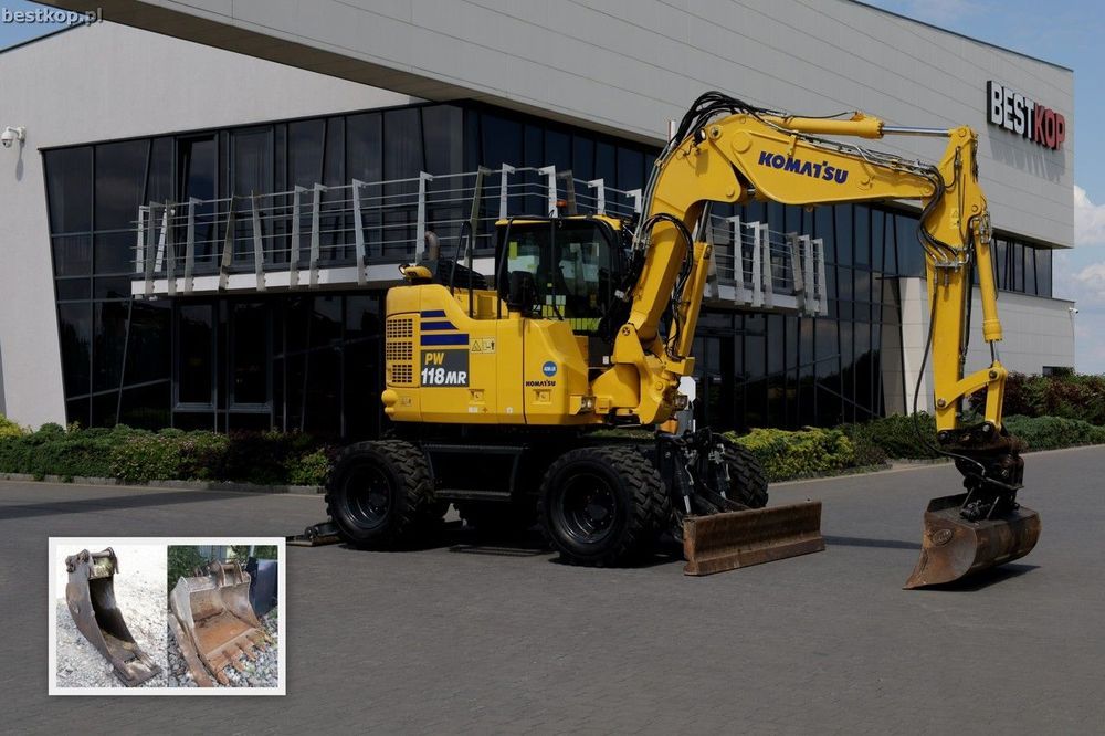 Komatsu PW118MR-11  | 2020r | TYLKO 3990 mth | Centralne | 3 łyżki | Osie skrętne | IDEAŁ