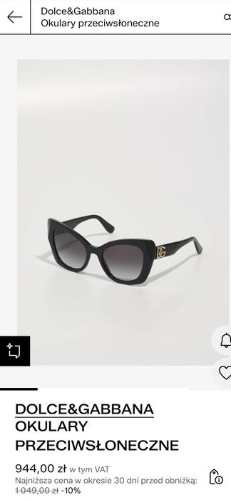 Oryginalne okulary przeciwsłoneczne Dolce&Gabbana