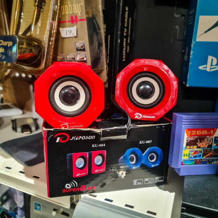 Colunas Multimédia Keposon KU-004 — Super Bass (USB + Jack 3.5mm)