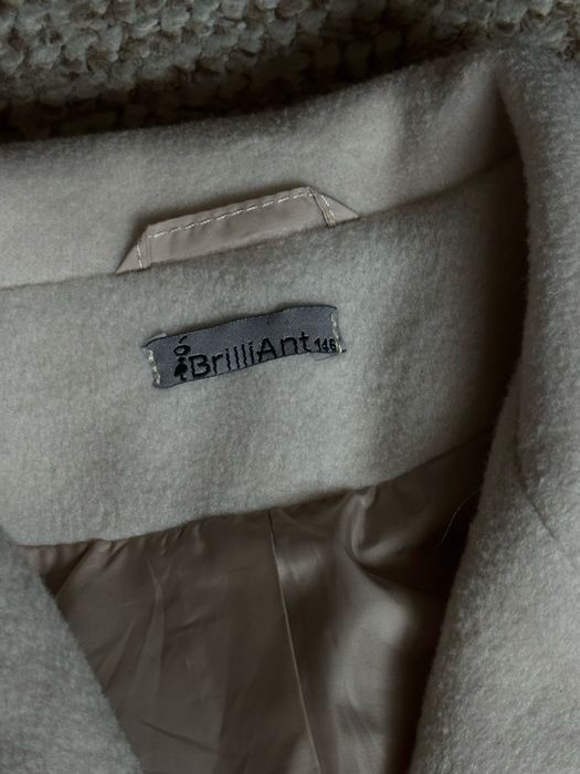 Стильне двобортне пальто BrilliAnt, розмір 146 (колір слонової кістки)