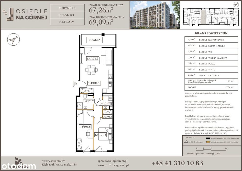 3-pokojowe mieszkanie 67m2 + loggia Bez Prowizji