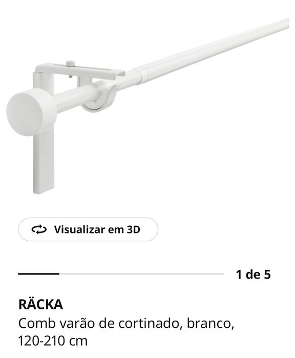 Varão de cortinados brancos IKEA