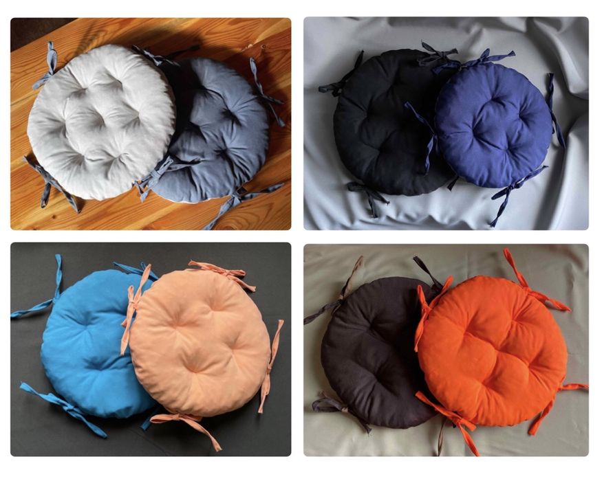 Подушка на стул, табурет, подушки на крісла зі завʼязками у вітальню