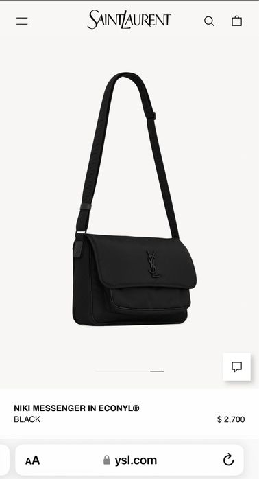 SAINT LAURENT IN Econyl Messenger Niki Balck