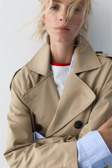 Довгий тренч із паском pullandbear