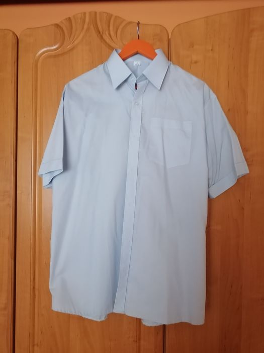 Męska koszula błękit L XL nowa krótki rękaw