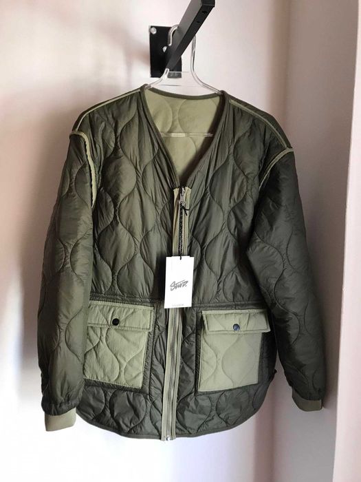 Blusao militar acolchoado casaco penas reversivel homem pull&bear