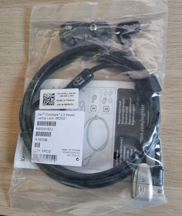 Linka zabezpieczającą Dell Kensington Clicksafe Lock 06DK21 nowa