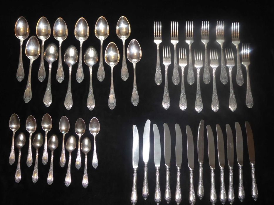 Zestaw SZTUĆCÓW Posrebrzanych Komplet 12 os 48szt.+3 SztućceSerwingowe