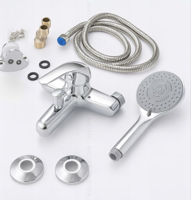 Nowy Chromowany zestaw prysznicowy do wanny bateria łazienka