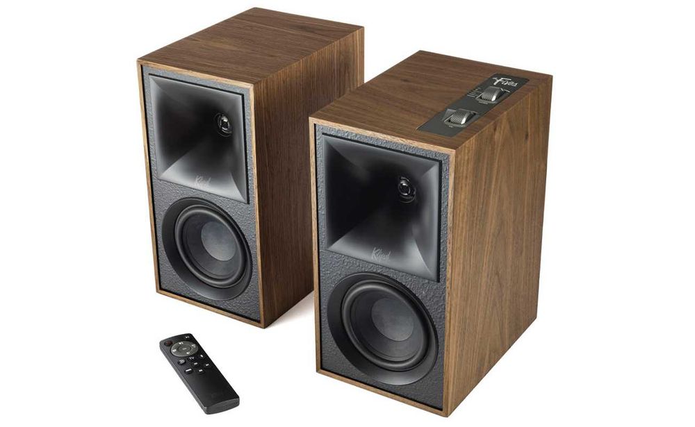 Klipsch The Fives - Kolumny podstawkowe aktywne Para Orzech OUTLET