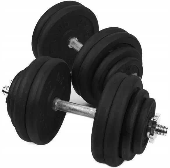 HANTLE ŻELIWNE 2x30 kg gryf Talerze zestaw 60kg obciążenie do ćwiczeń