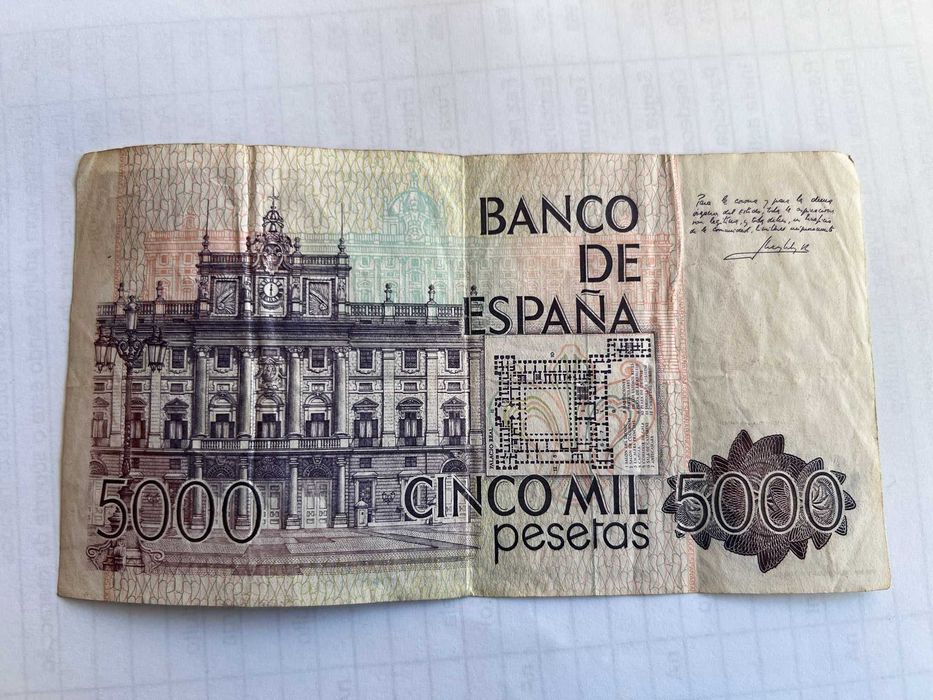 Nota 5000 Pesetas 1978 Banco de Espanha