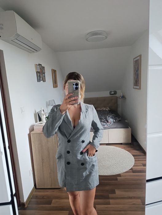 Kombinezon marynarka dekolt marynarkowy kobiecy elegancki s m