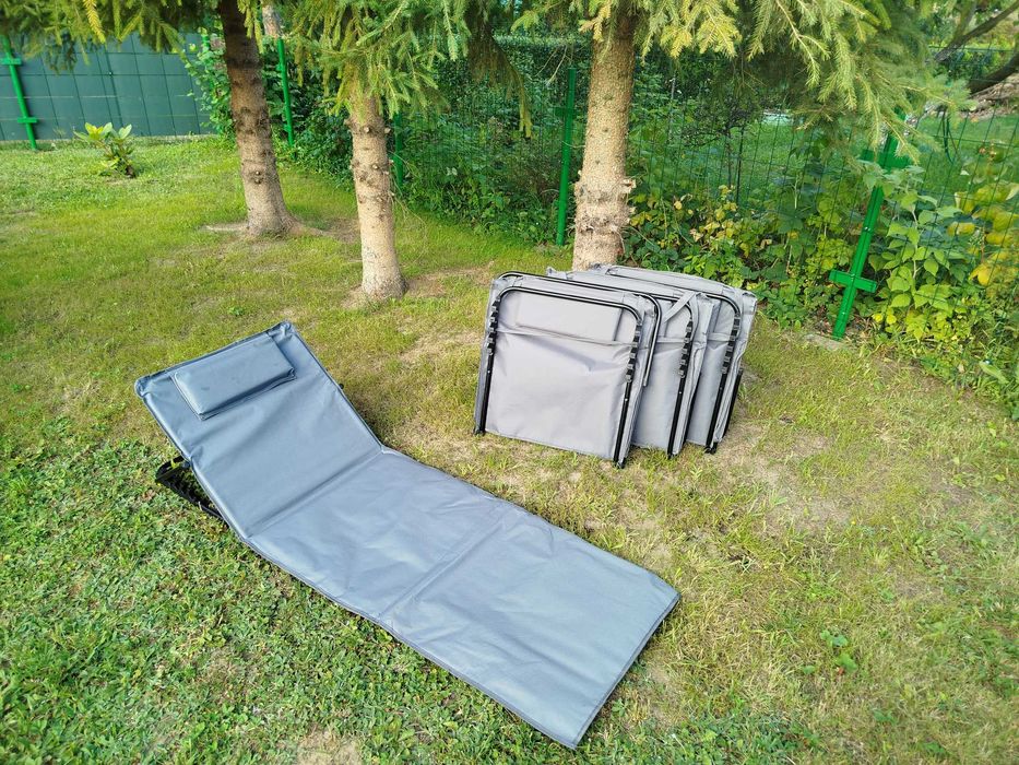 4 nowe Leżaki,maty plażowe z oparciem