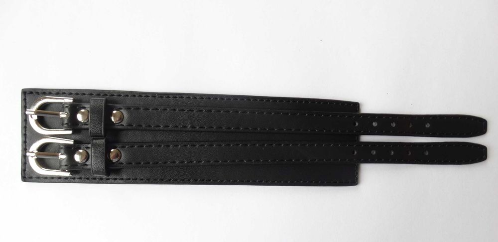 Bransoletka damska czarna skórzana modna męska