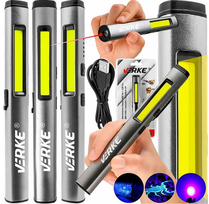 Latarka warsztatowa laser LED aku  400LM