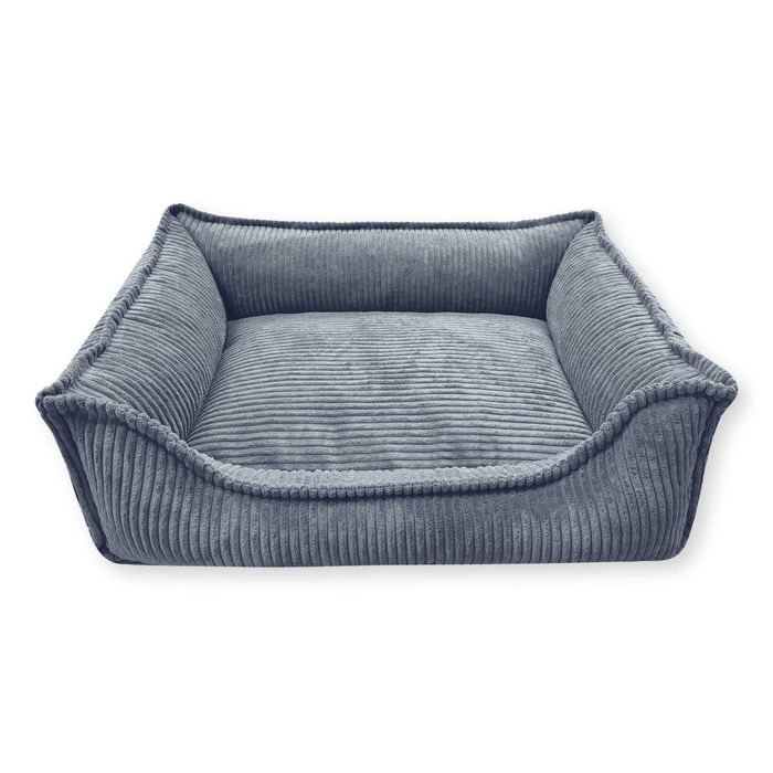 Seria PREMIUM - sztruksowe legowisko HUGO (80x60 cm, Grafit)