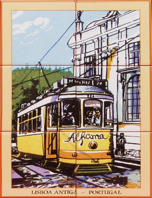 Painel de Azulejos Alfama Eléctrico 28 Lisboa Souvenirs Quadro 30x20CM