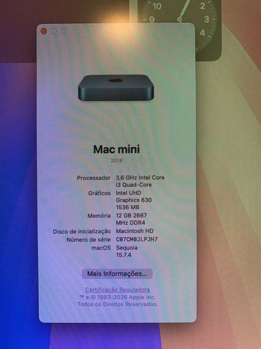 Mac Mini 2018 i3 12gb RAM