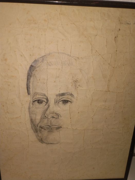 Desenho Original (1958) Pintora Ana Maria Botelho – Obra de Juventude 45x35 cm