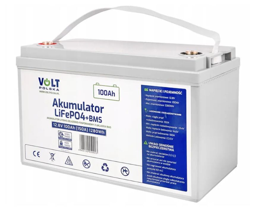 Літій-залізо-фосфатний акумулятор VOLT POLSKA LiFePO4 12 V 100 Ah