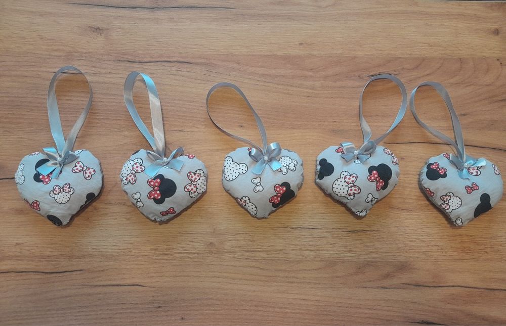 Nowa zawieszka Myszka Minnie Serduszko 12cm+wstążka