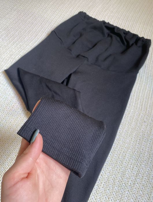 Лосіни для вагітних в рубчик - утепленні флісом