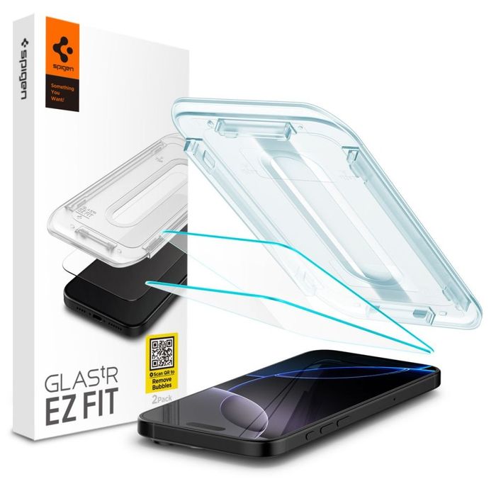 Szkło hartowane Spigen Glas.tR 'EZ Fit' 2-Pack iPhone 16 Pro / 17 / 17 Pro przezroczyste
